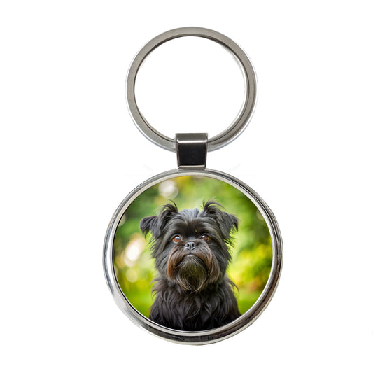 Affenpinscher Dog Photo Round Metal Keychain