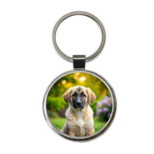 Anatolian Shepherd Dog Puppy Photo Round Metal Keychain