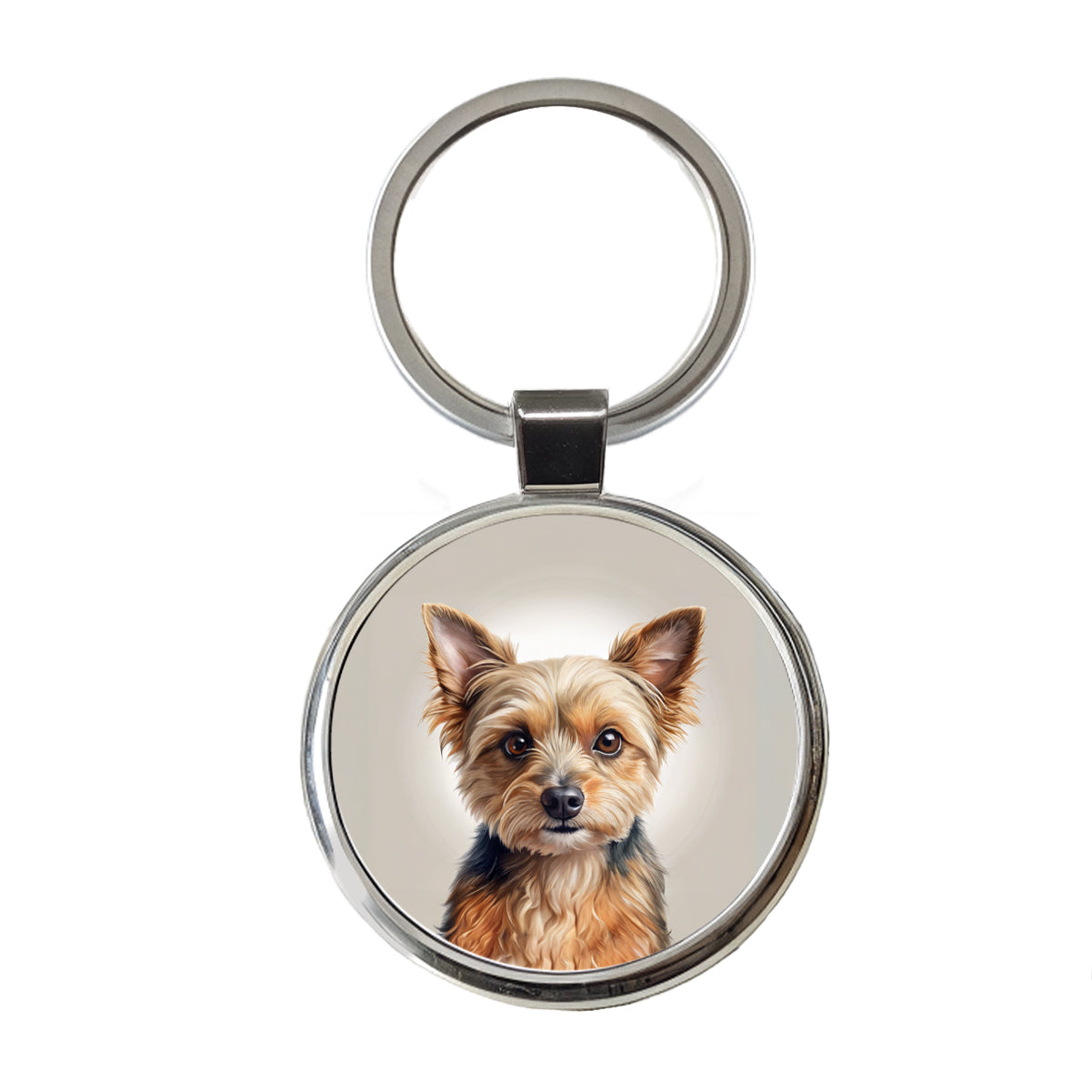 Chorkie Dog Illustration Round Metal Keychain