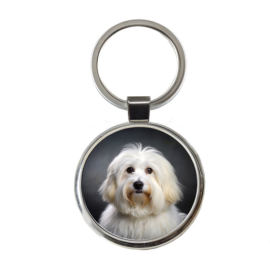 Coton De Tulear Dog Photo Round Metal Keychain