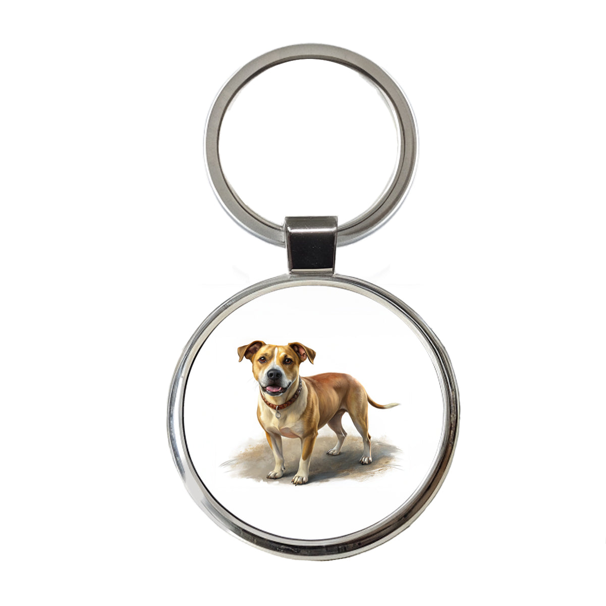 Labrabull Dog Illustration Round Metal Keychain