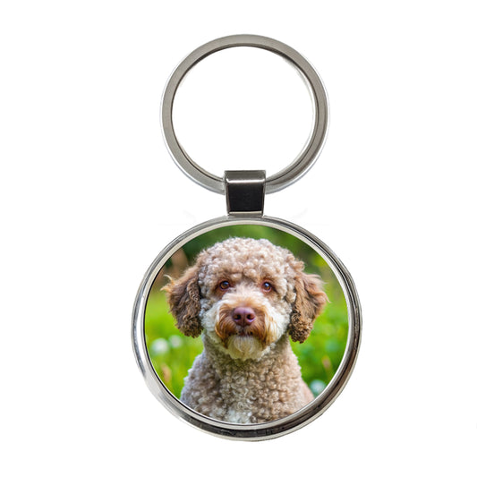 Lagotto Romagnolo Dog Photo Round Metal Keychain
