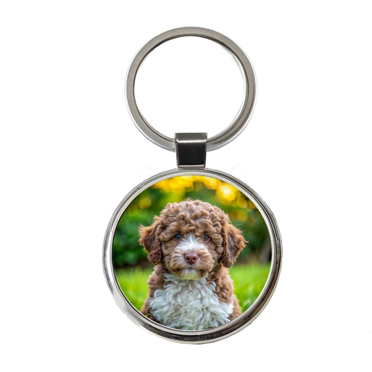 Lagotto Romagnolo Dog Puppy Photo Round Metal Keychain