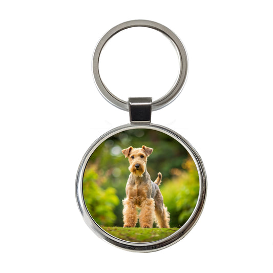 Lakeland Terrier Dog Photo Round Metal Keychain