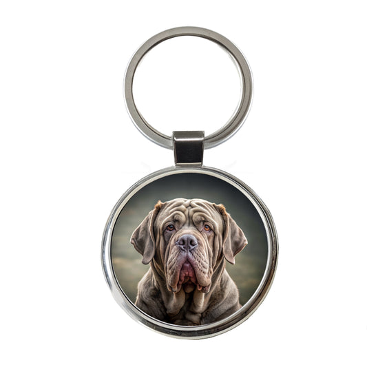 Neapolitan Mastiff Dog Photo Round Metal Keychain