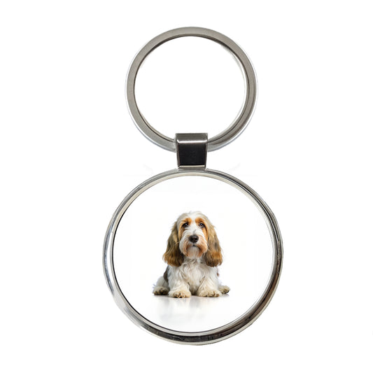 Petit Basset Griffon Vendeen Dog Photo Round Metal Keychain