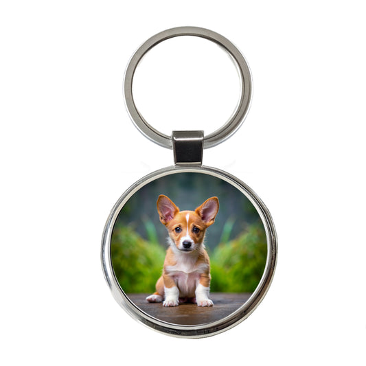 Portuguese Podengo Pequeno Dog Puppy Photo Round Metal Keychain