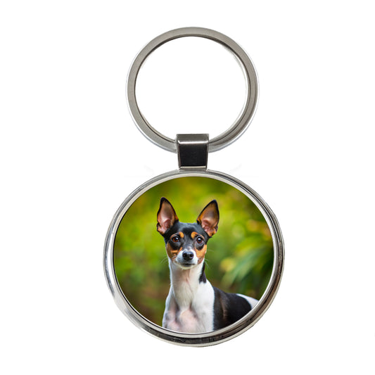 Rat Terrier Dog Photo Round Metal Keychain