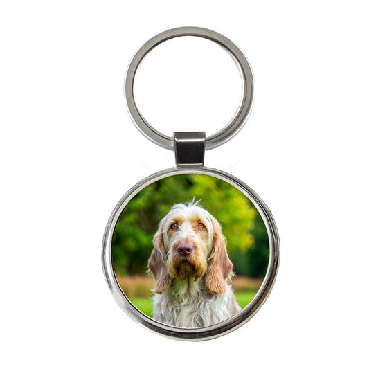 Spinone Italiano Dog Photo Round Metal Keychain