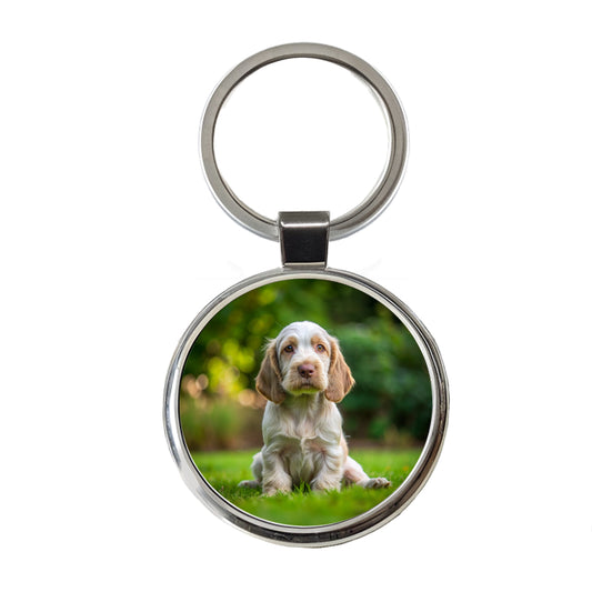 Spinone Italiano Dog Puppy Photo Round Metal Keychain