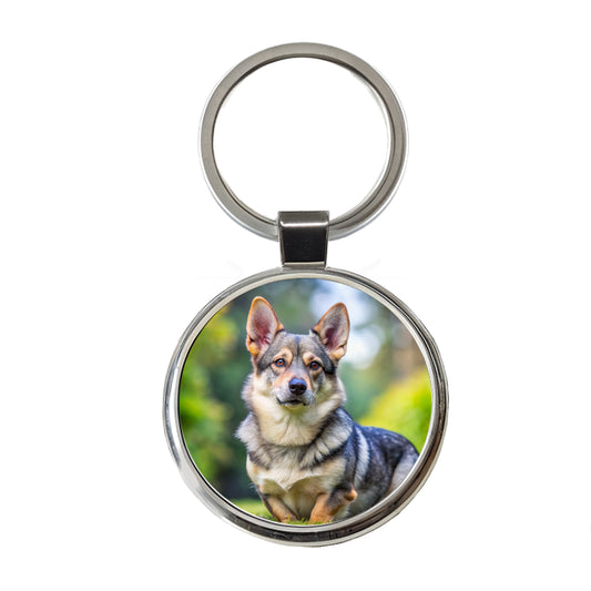 Swedish Vallhund Dog Photo Round Metal Keychain
