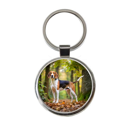 Treeing Walker Coonhound Dog Photo Round Metal Keychain