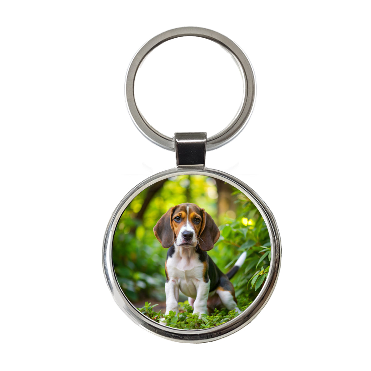 Treeing Walker Coonhound Dog Puppy Photo Round Metal Keychain