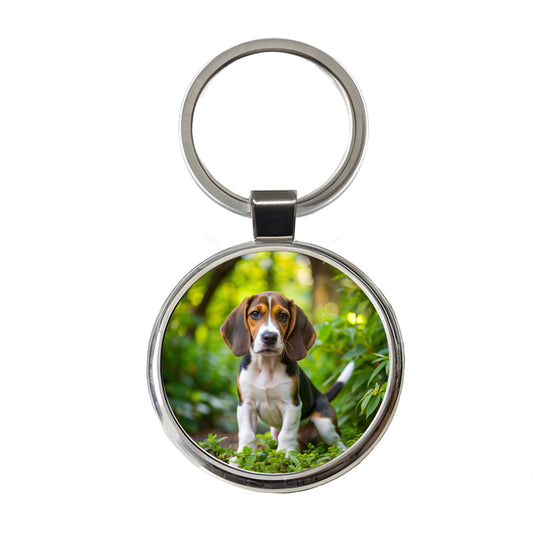 Treeing Walker Coonhound Dog Puppy Photo Round Metal Keychain