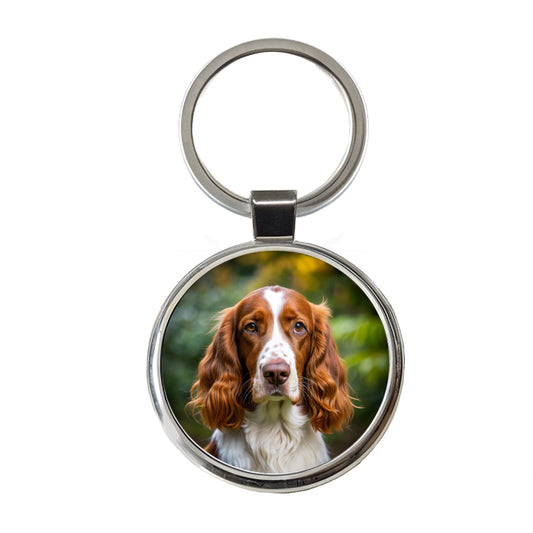 Welsh Springer Spaniel Dog Photo Round Metal Keychain