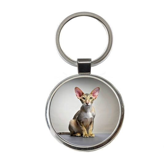 Oriental Shorthair Cat Photo Round Metal Keychain