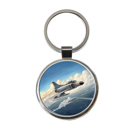 F-4 Phantom II Fighter Bomber Jet Plane Round Metal Keychain