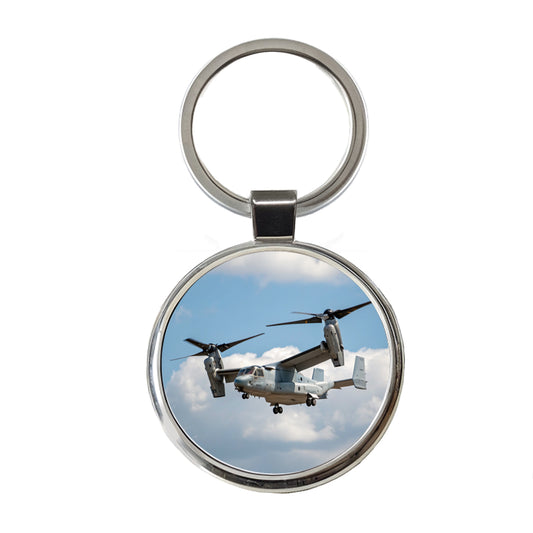 V-22 Osprey Tiltrotor Military Transport Round Metal Keychain