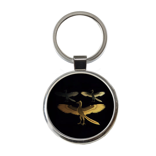 Archaeopteryx Sketch Dinosaurs Round Metal Keychain