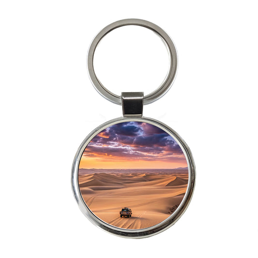 Desert Safari Sand Dunes Round Metal Keychain