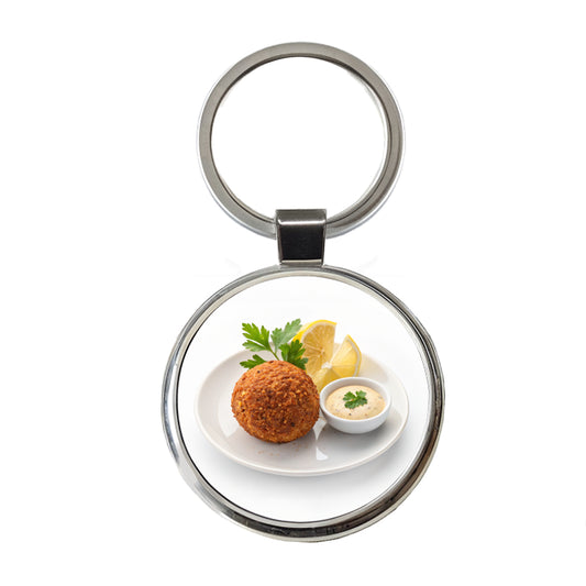 Falafel Fritter Round Metal Keychain