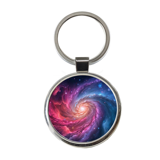 Galaxy Nebula Beautiful Space Stars Round Metal Keychain