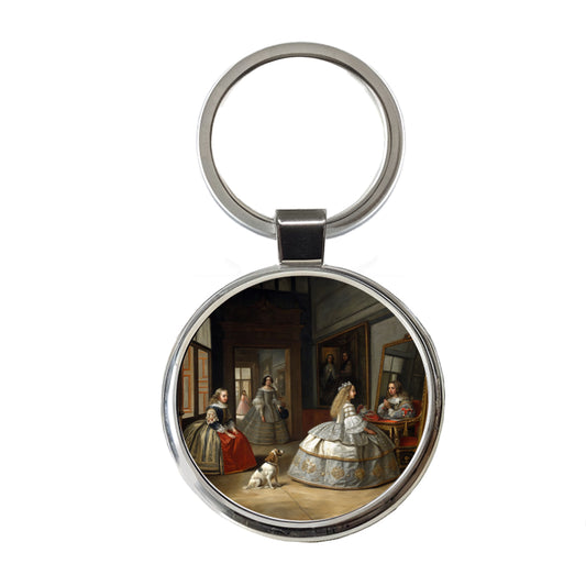 Las Meninas By Diego Velazquez Inspired By Round Metal Keychain