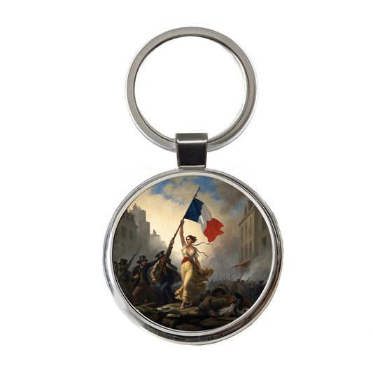 Liberty Leading The People Eugene Delacroix Inspired By Round Metal Keychain