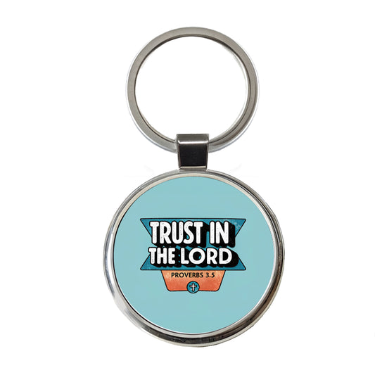 Proverbs Trust In The Lord Bible Christian Round Metal Keychain