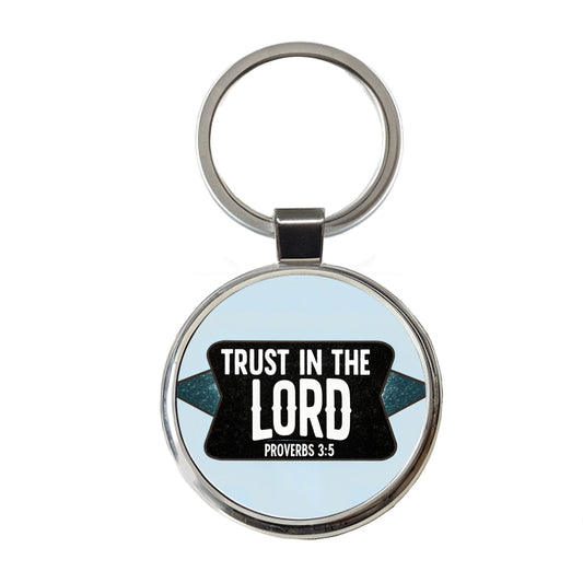 Proverbs Trust In The Lord Bible Verse Round Metal Keychain