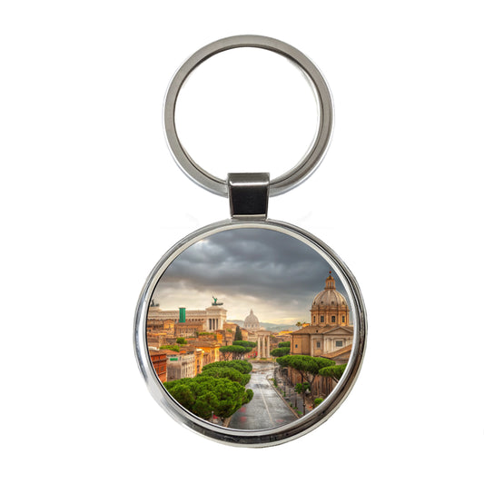 Rome Italy City Travel History Round Metal Keychain
