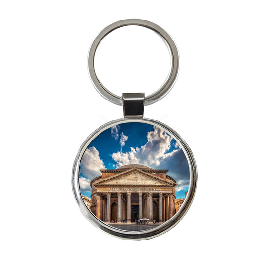 Rome Italy Pantheon Travel History Round Metal Keychain