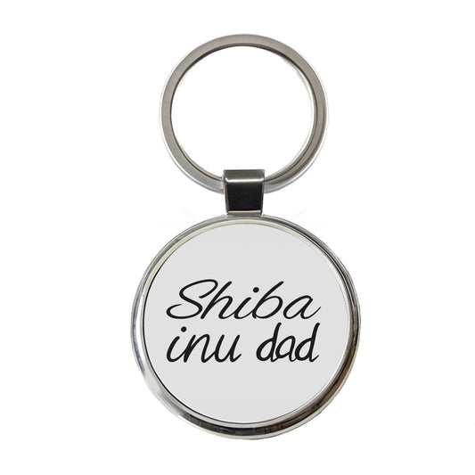 Shiba Inu Dad Dog Round Metal Keychain