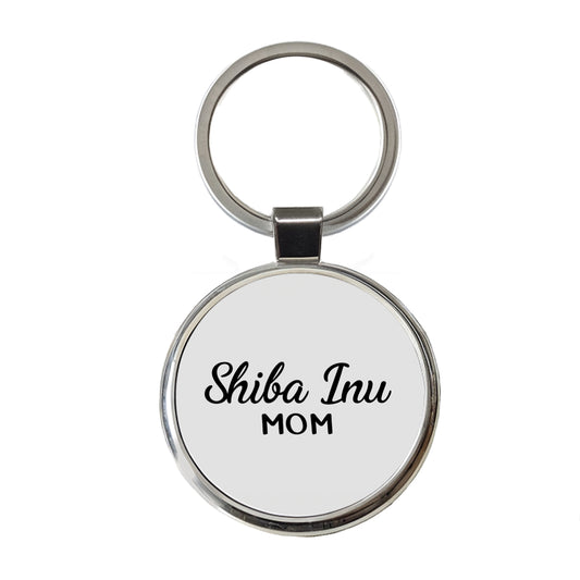 Shiba Inu Mom Dog Round Metal Keychain