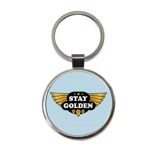 Stay Golden Funny Round Metal Keychain