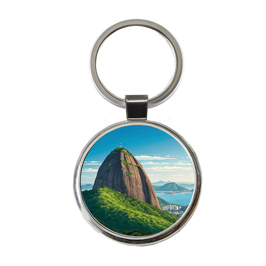 Sugarloaf Mountain Rio de Janeiro Brazil Round Metal Keychain