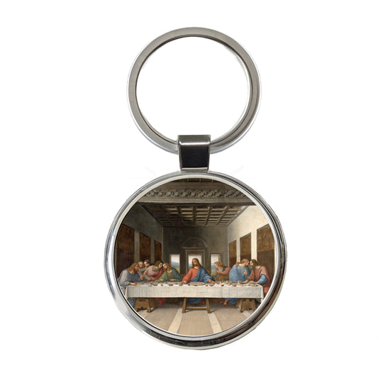 The Last Supper By Leonardo Da Vinci Inspired Jesus Christ Easter Round Metal Keychain