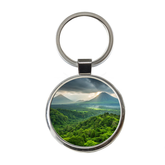 Volcanoes National Park Hawaii Round Metal Keychain