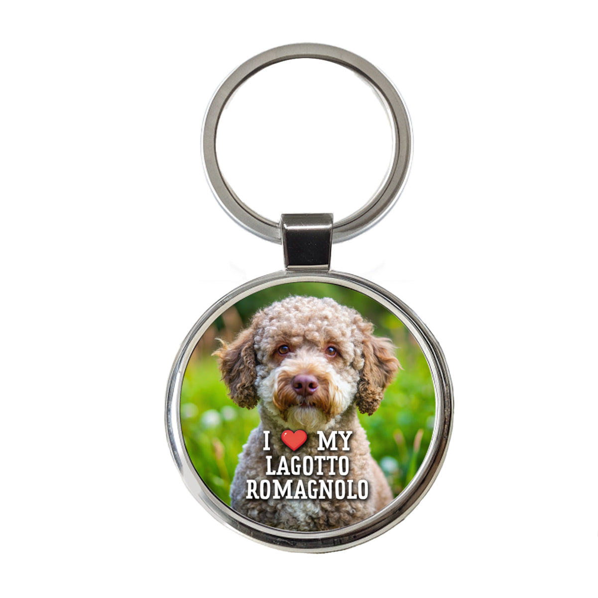 I Love My Lagotto Romagnolo Dog Heart Round Metal Keychain