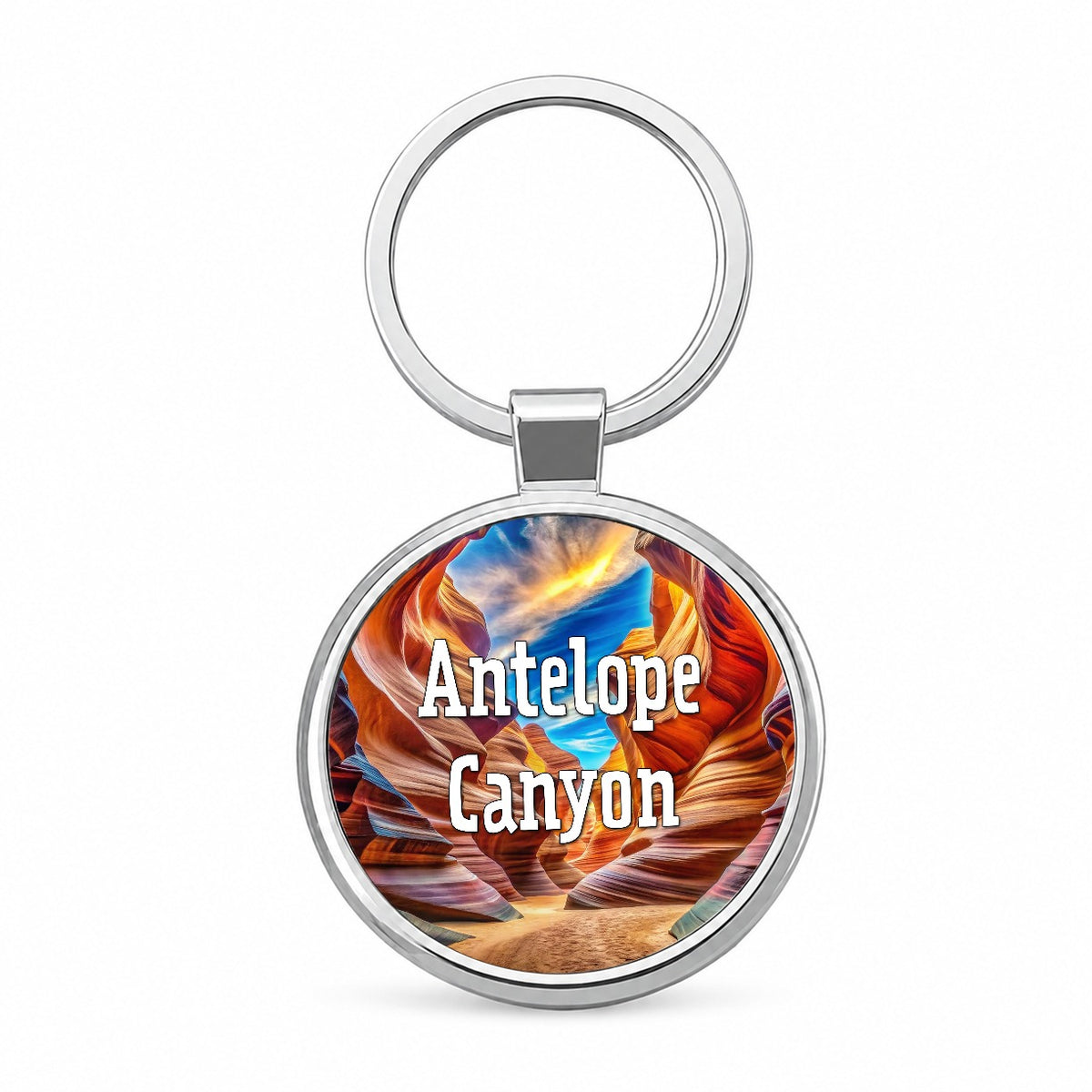 Antelope Canyon Arizona Round Metal Keychain