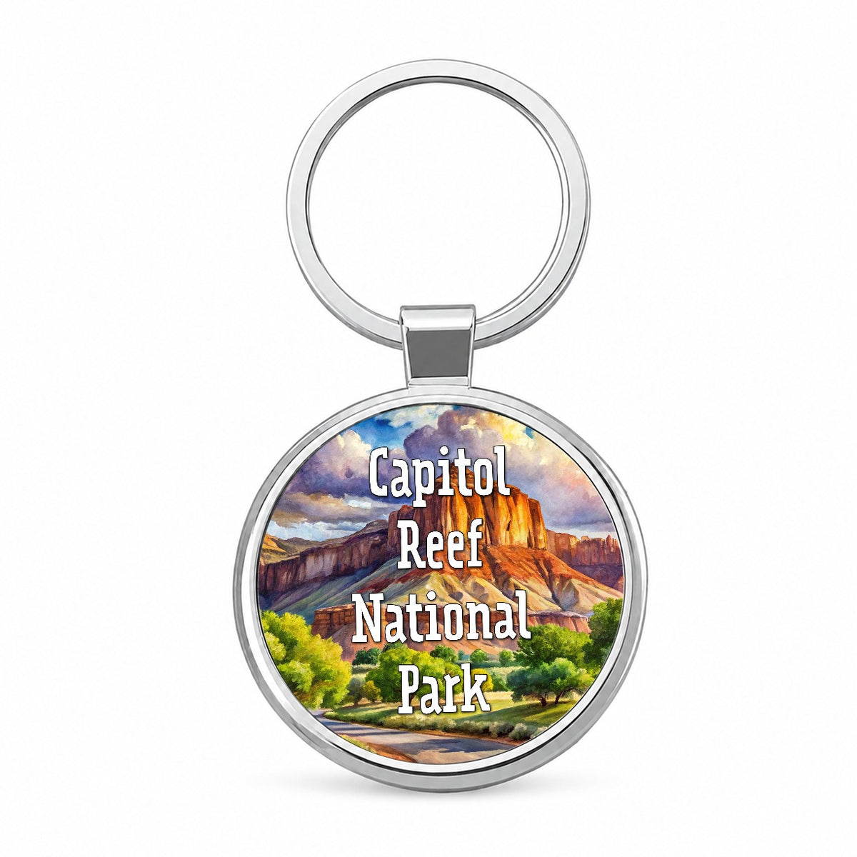 Capitol Reef National Park Utah Round Metal Keychain