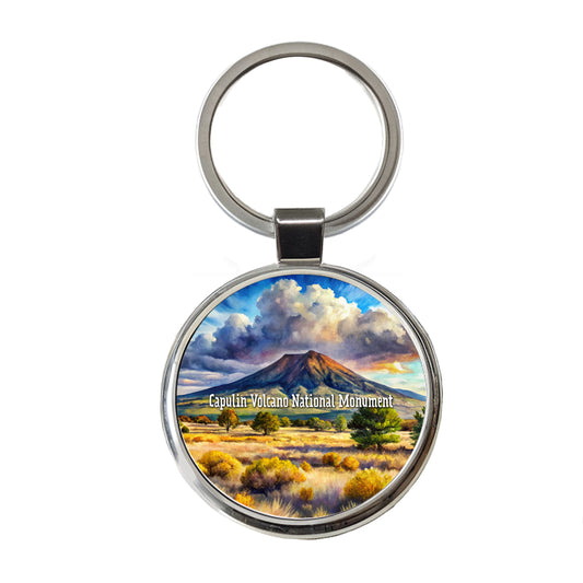 Capulin Volcano National Monument New Mexico Round Metal Keychain
