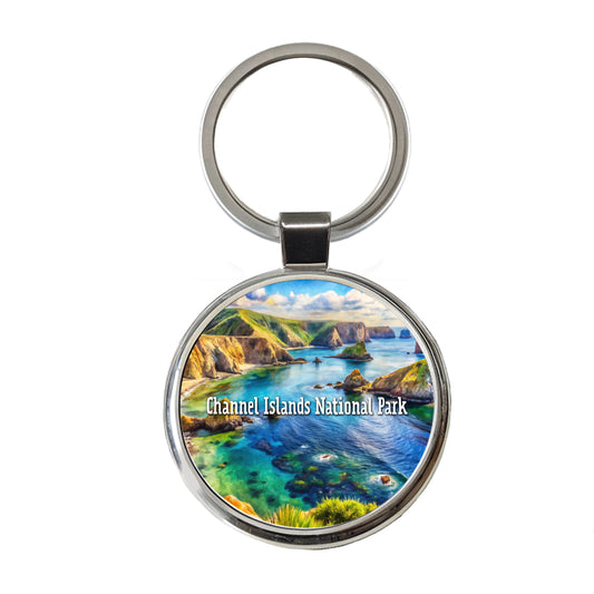 Channel Islands National Park California Round Metal Keychain