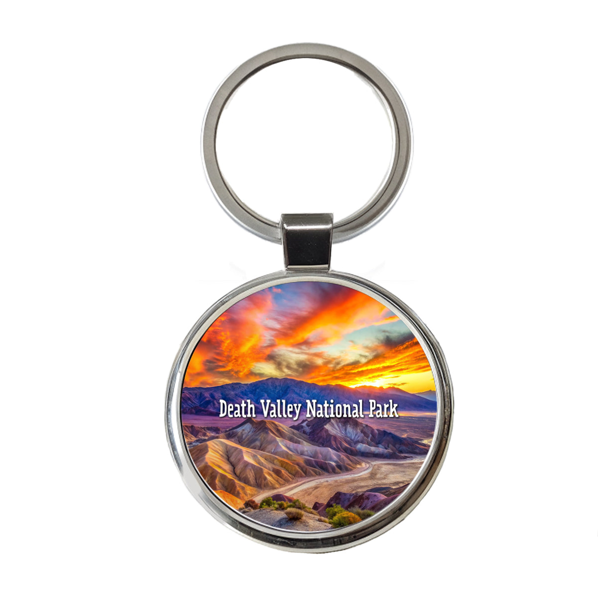 Death Valley National Park California Round Metal Keychain