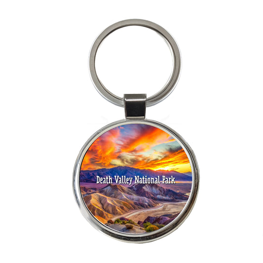 Death Valley National Park California Round Metal Keychain