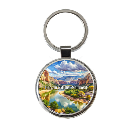 Dinosaur National Monument Colorado, Utah Round Metal Keychain