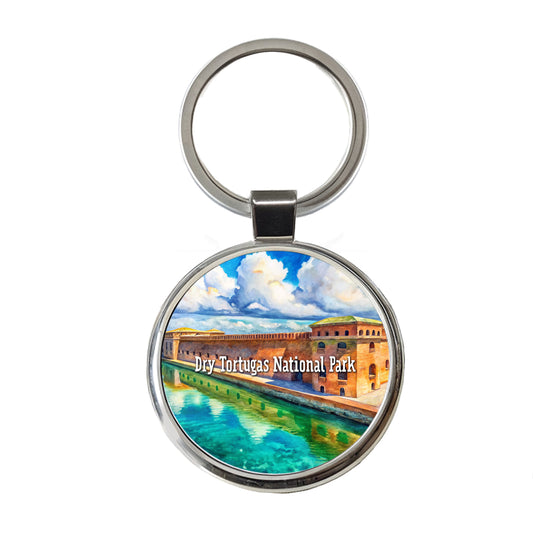 Dry Tortugas National Park Florida Round Metal Keychain