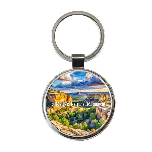 El Malpais National Monument New Mexico Round Metal Keychain