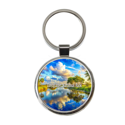 Everglades National Park Florida Round Metal Keychain