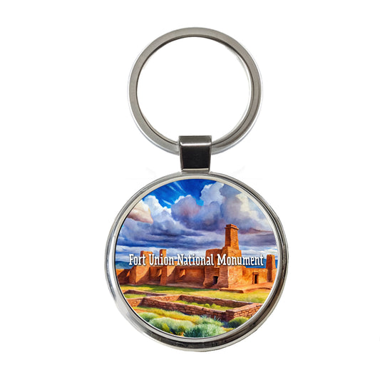 Fort Union National Monument New Mexico Round Metal Keychain